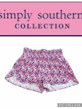 Simply Southern Pink Paisley Elastic Waist Shorts
